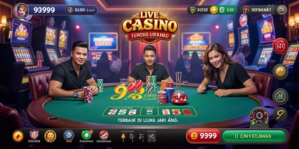 Tampilan gameplay seru di aplikasi Live Casino 9399.