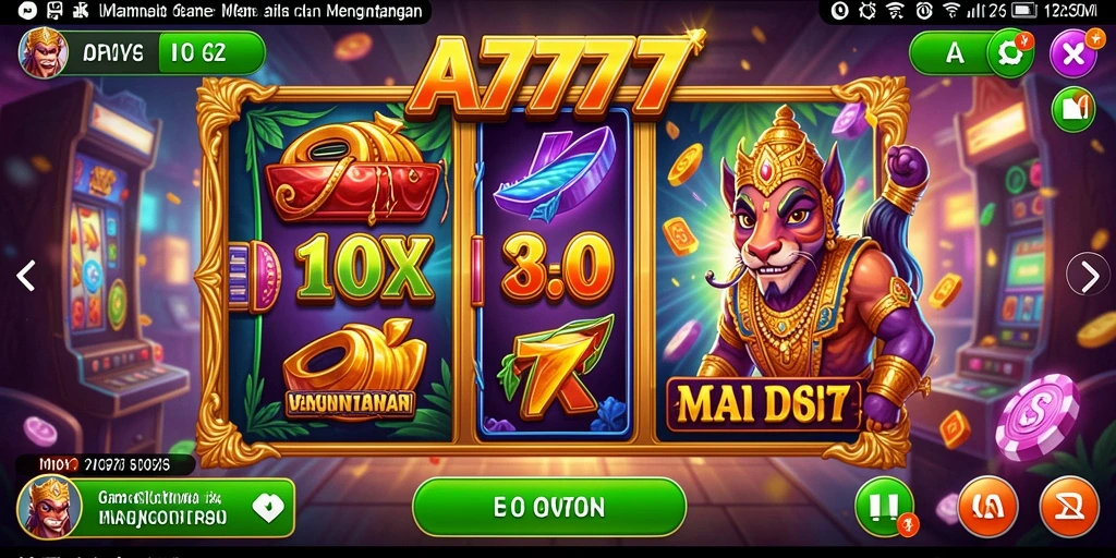 Tampilan gameplay A7777 yang penuh warna dan menarik.