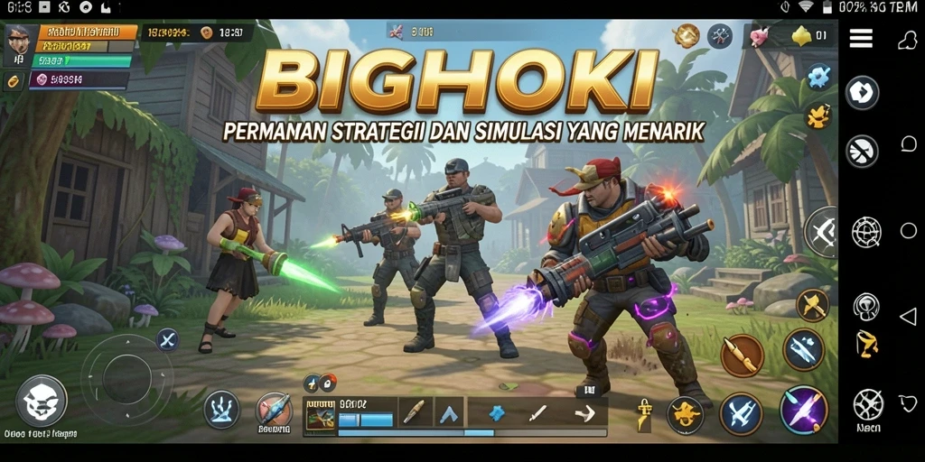 Tampilan gameplay BIGHOKI dengan grafis yang menakjubkan dan interaksi dinamis.