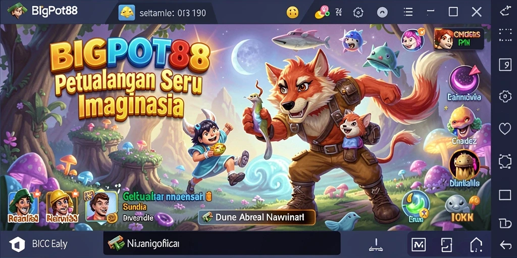 Skrinsut gameplay BIGPOT88 menampilkan aksi petualangan yang seru.