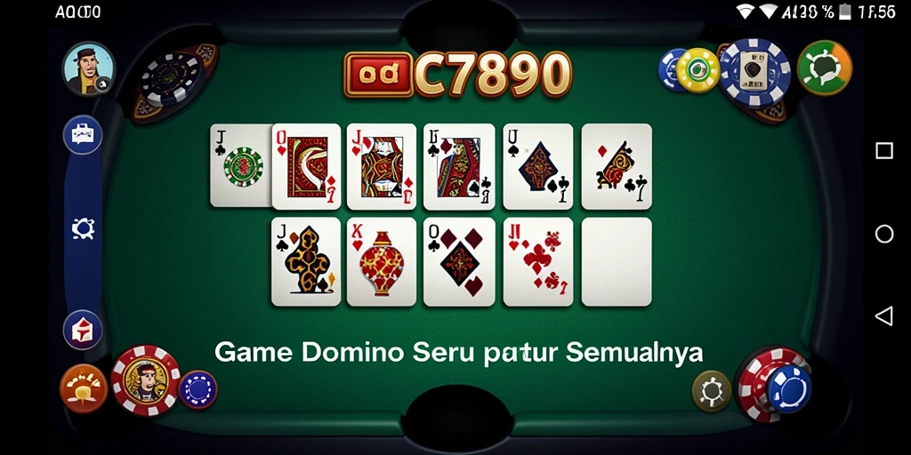Screenshot gameplay C7890 yang menampilkan suasana seru saat bermain domino.