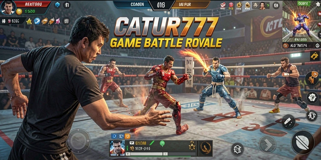 Tampilan gameplay seru dari CATUR777 dalam pertarungan Battle Royale.