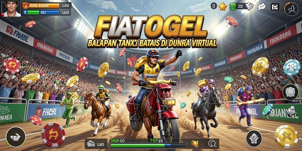 Screenshot gameplay FIATOGEL menampilkan balapan seru di trek yang menantang.