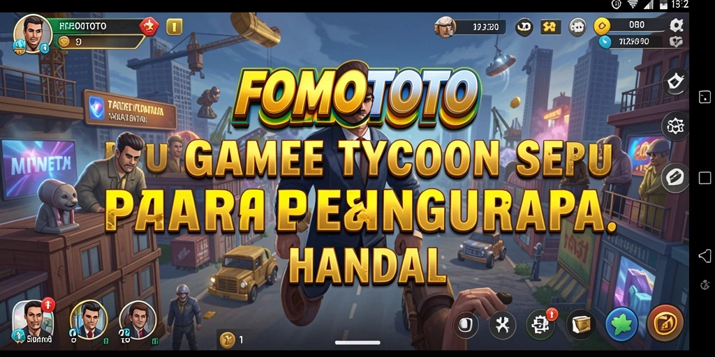 Screenshot dari gameplay FOMOTOTO yang menampilkan pengalaman Tycoon yang seru.
