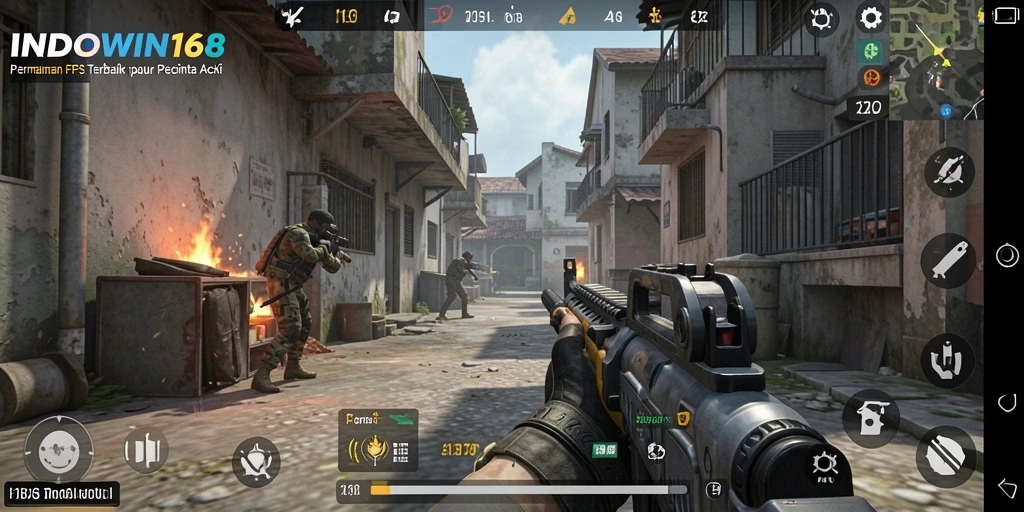 Screenshot gameplay INDOWIN168 menunjukkan pertempuran intens dan grafis yang menawan.