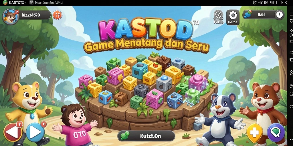 Tampilan gameplay KASTOTO yang menarik dan penuh warna.