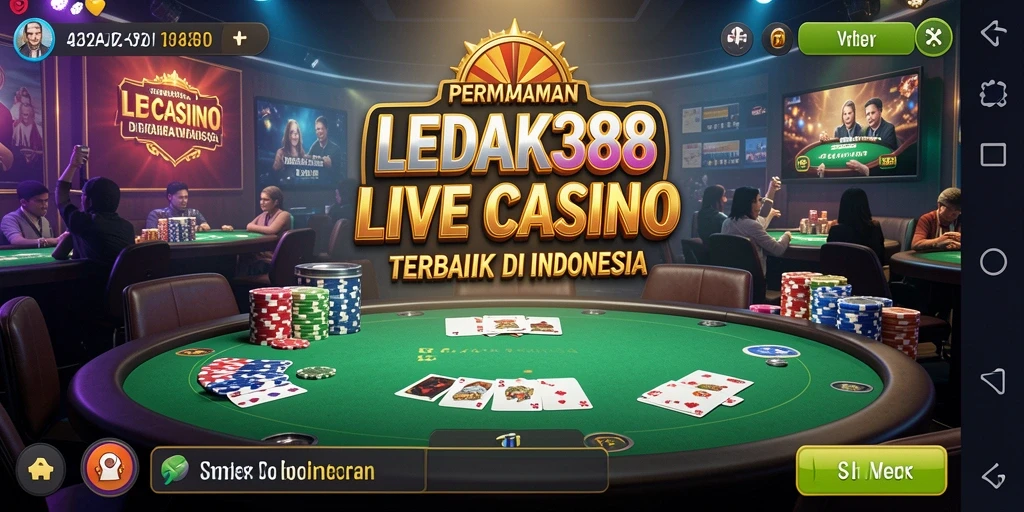 Screenshot LEDAK388 menunjukkan dealer langsung dan gameplay seru.