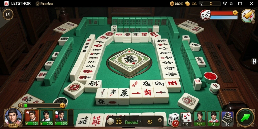 Tangkapan layar LETSTHOR yang menunjukkan gameplay Mahjong yang menawan.