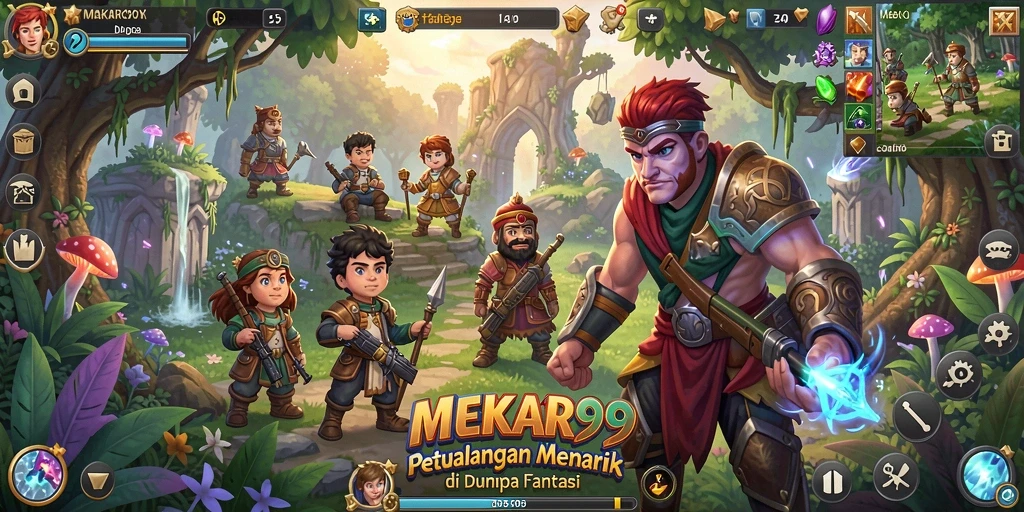 Screeenshot gameplay MEKAR99 dengan pertarungan karakter RPG yang mendebarkan.