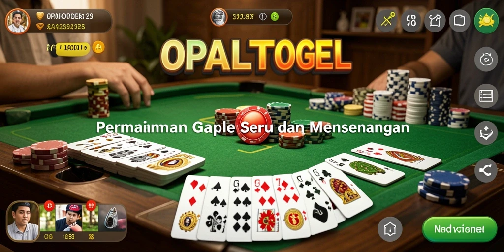 Tampilan gameplay seru di OPALTOGEL yang menampilkan permainan Gaple.