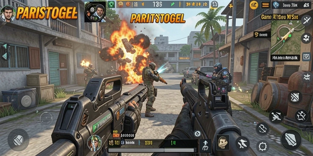 Tampilan seru gameplay PARISTOGEL saat bertempur.