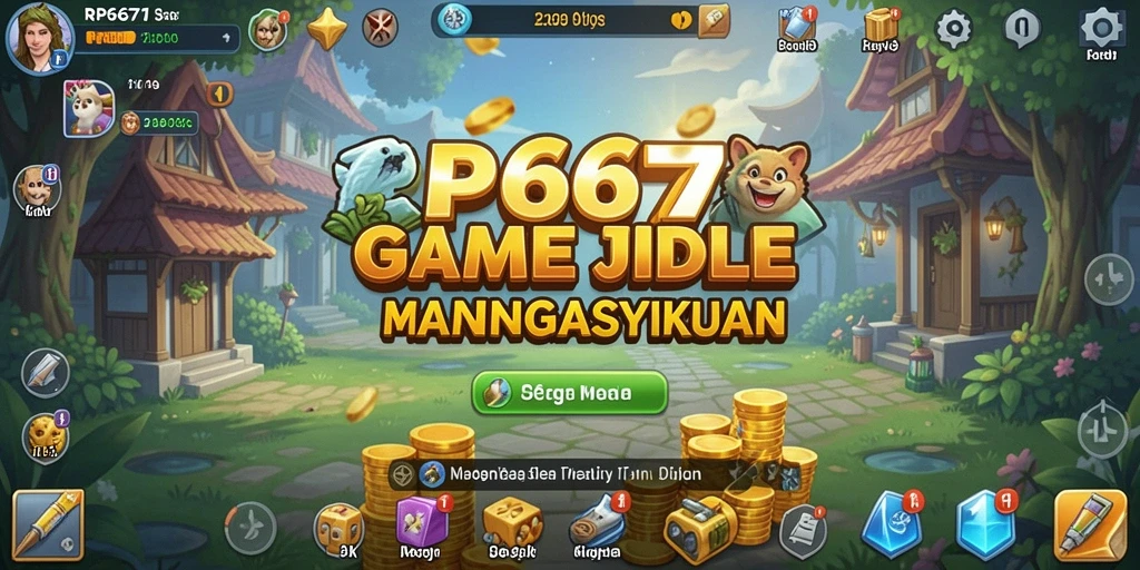 Tampilan utama gameplay RP6677 yang menampilkan mekanisme idle.