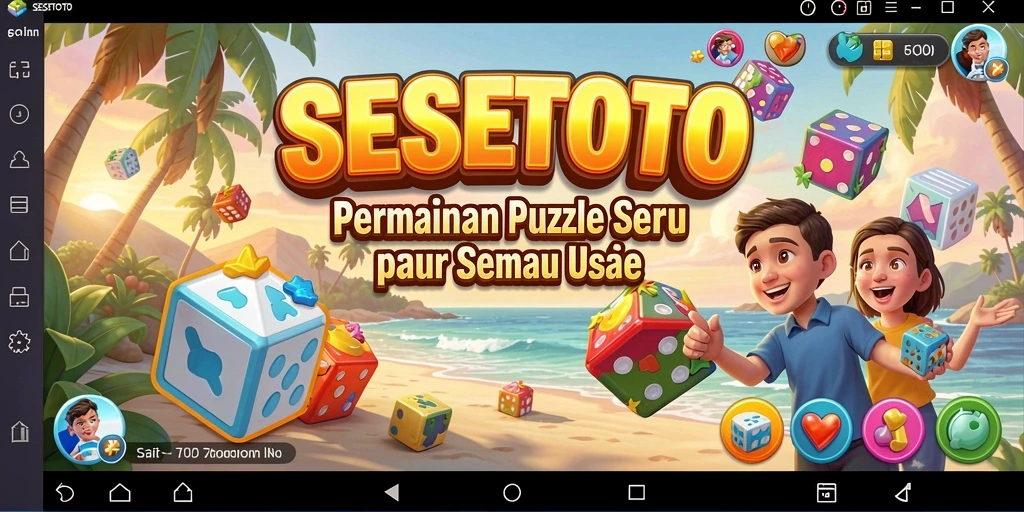 Screenshot gameplay SESETOTO menampilkan puzzle yang penuh warna dan menantang.