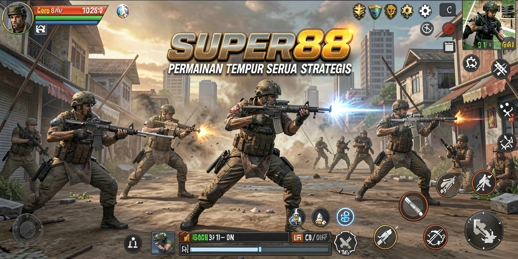 Tampilan gameplay seru dan dinamis dari SUPER88.
