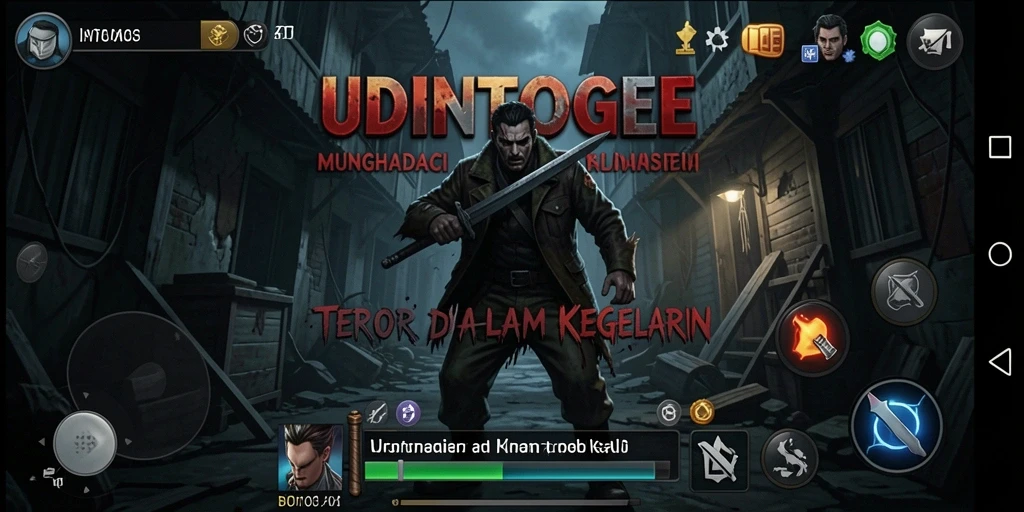 Screenshot gameplay yang menampilkan suasana menyeramkan dari UDINTOGEL.