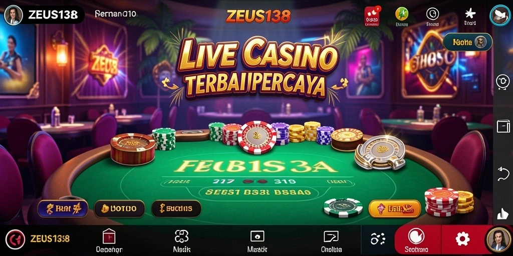 Tampilan gameplay Live Casino ZEUS138 yang menarik dan interaktif.